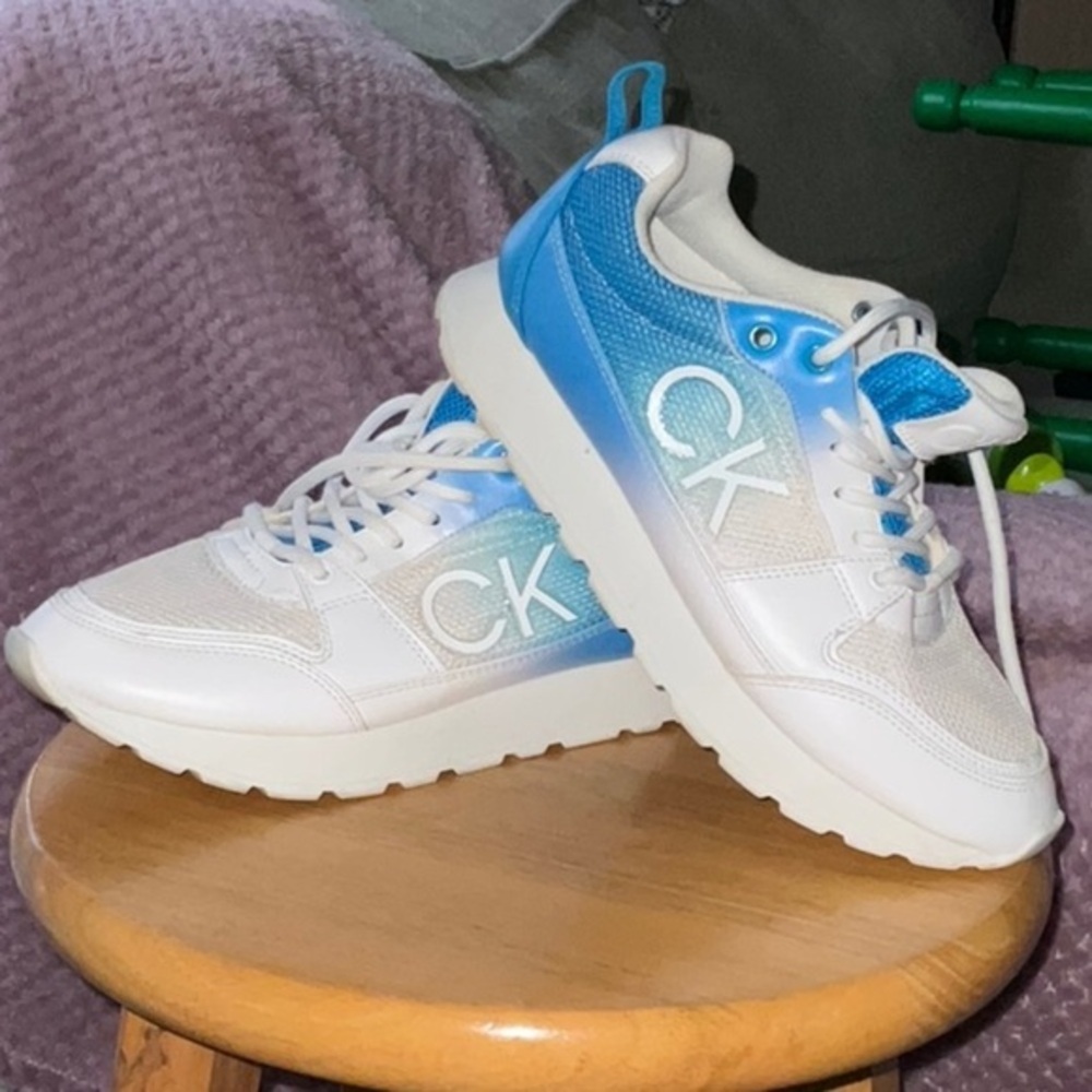 Calvin Klein Blue and White Sneakers Modern Design